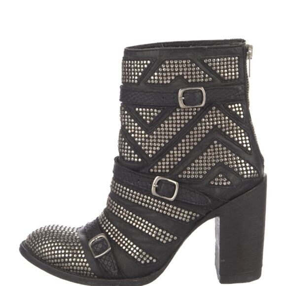 Mexicana old gringo black leather studded ankle boots - Picture 2 of 12